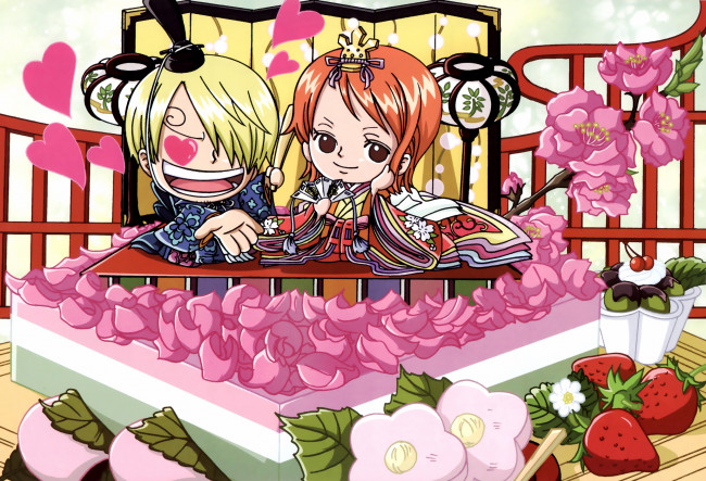 Обои картинки фото аниме, one piece, девушки, взгляд, фон