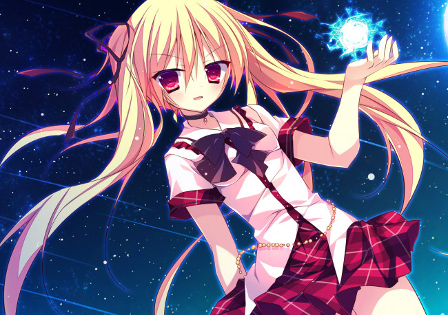 Обои картинки фото lamunation, аниме, девушка, взгляд, фон