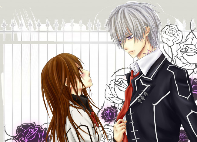 Обои картинки фото аниме, vampire knight, пара