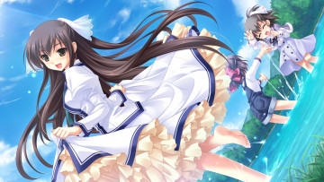 Картинка аниме midori+no+umi фон взгляд девушка