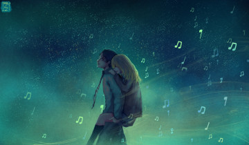 Картинка аниме shigatsu+wa+kimi+no+uso двое