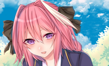 Картинка аниме fate stay+night девушка взгляд фон