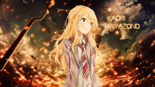 Обои картинки фото аниме, shigatsu wa kimi no uso, девушка
