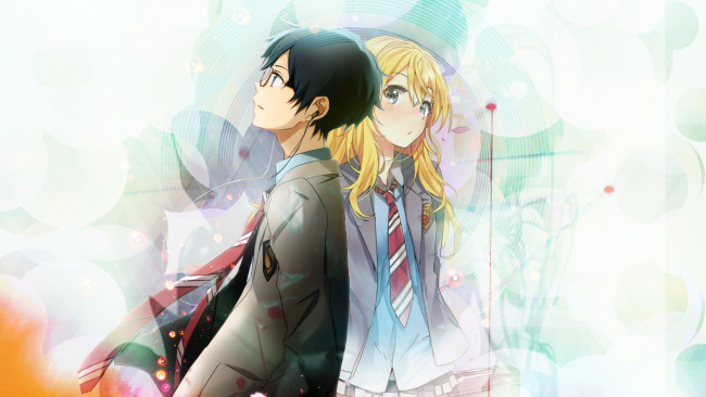 Обои картинки фото аниме, shigatsu wa kimi no uso, двое
