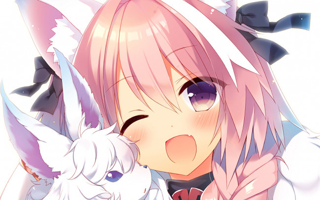 Обои картинки фото аниме, fate, stay night, девушка, взгляд, фон