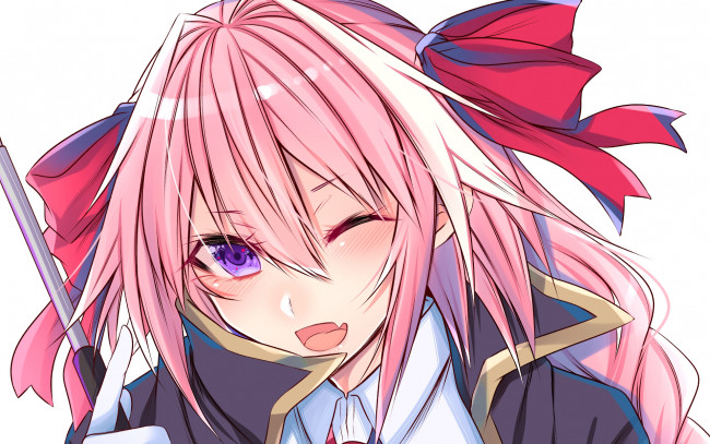 Обои картинки фото аниме, fate, stay night, девушка, взгляд, фон