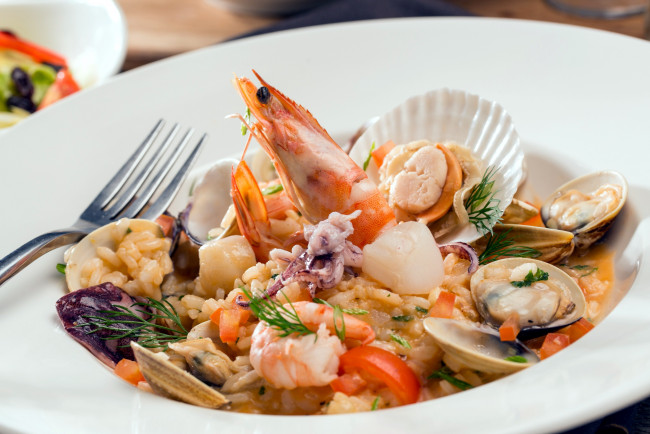 Обои картинки фото еда, рыбные блюда,  с морепродуктами, креветки, коктейль, морской, мидии