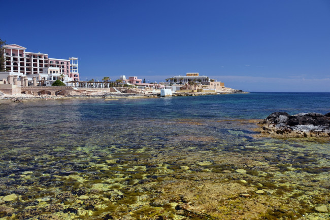 Обои картинки фото мальта, города, - пейзажи, камни, здания, водоем