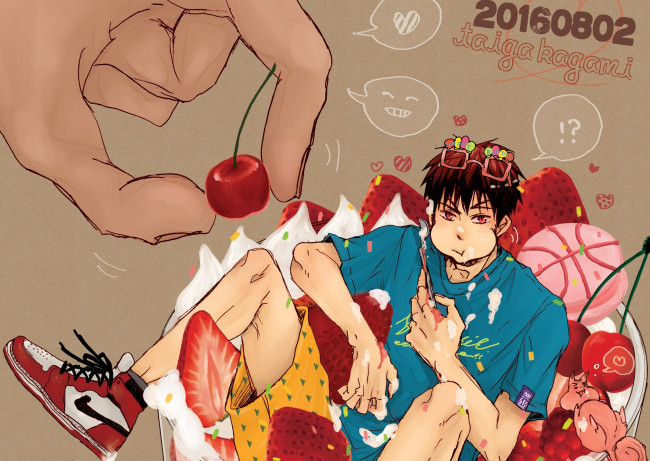 Обои картинки фото аниме, kuroko no baske, kagami, taiga