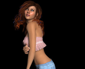 обоя 3д графика, люди , people, девушка, взгляд, фон