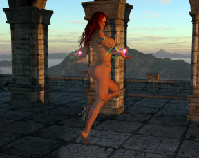 Картинка 3д+графика фантазия+ fantasy девушка взгляд фон магия