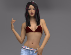 Картинка 3д+графика люди+ people девушка взгляд фон