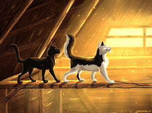 Картинка векторная+графика животные+ animals коты