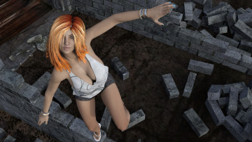 Картинка 3д+графика фантазия+ fantasy девушка взгляд фон