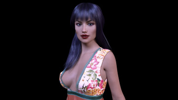 Картинка 3д+графика люди+ people девушка взгляд фон