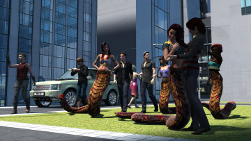 Картинка 3д+графика существа+ creatures девушки взгляд фон naga