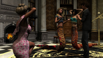 Картинка 3д+графика существа+ creatures девушки взгляд фон naga