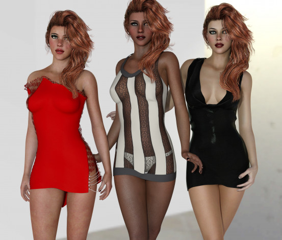 Обои картинки фото 3д графика, люди , people, девушки, взгляд, фон