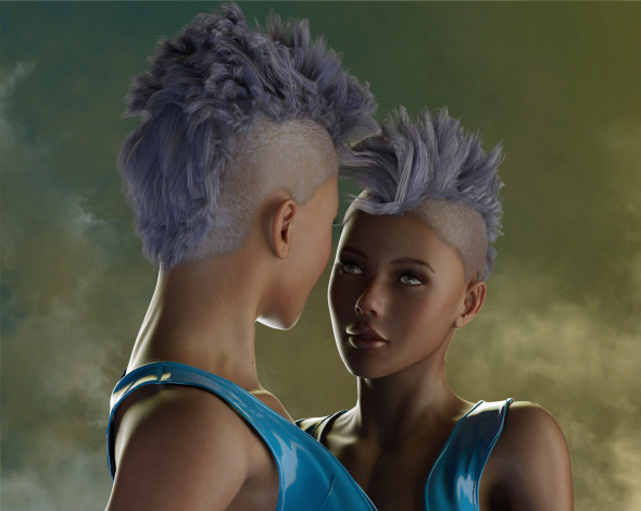 Обои картинки фото 3д графика, люди , people, девушки, взгляд, фон