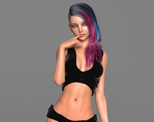 Обои картинки фото 3д графика, люди , people, девушка, взгляд, фон