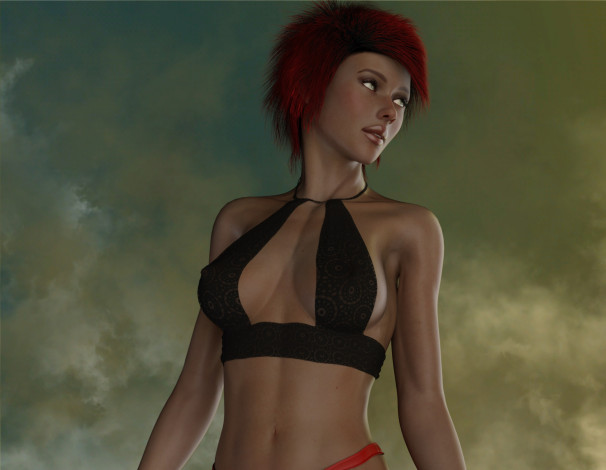 Обои картинки фото 3д графика, люди , people, девушки, взгляд, фон