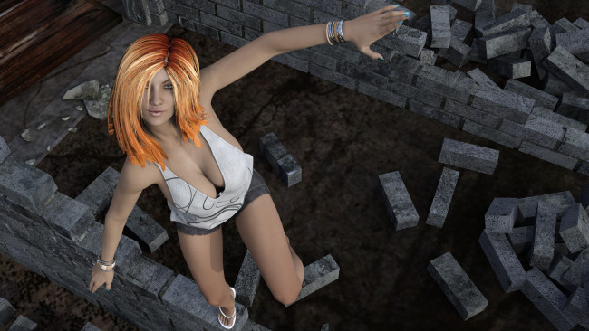 Обои картинки фото 3д графика, фантазия , fantasy, девушка, взгляд, фон