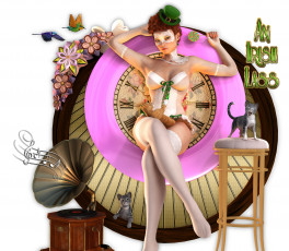 Картинка 3д+графика люди+и+животные+ people+and+animals взгляд девушка фон