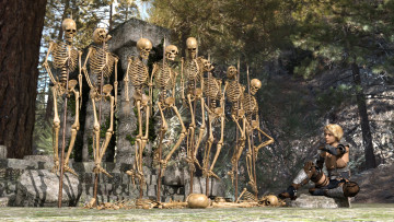 Картинка 3д+графика ужас+ horror фон взгляд девушка