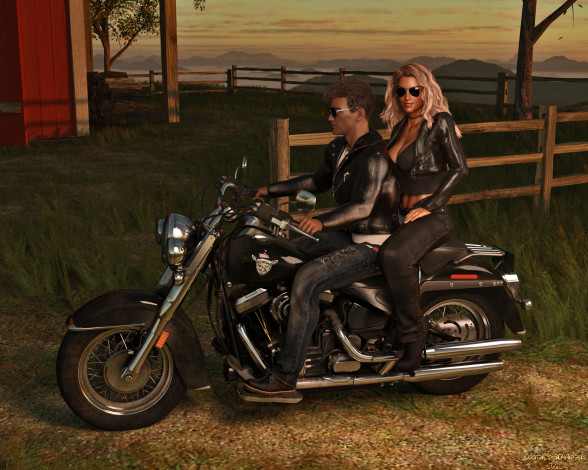 Обои картинки фото 3д графика, люди-авто, мото , people- car ,  moto, фон, девушка, взгляд