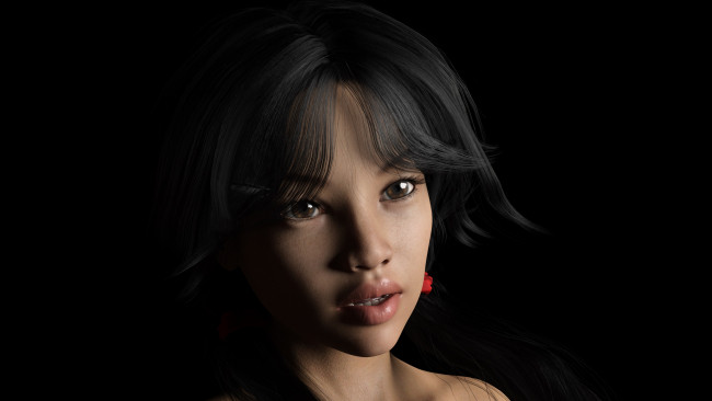 Обои картинки фото 3д графика, портрет , portraits, фон, взгляд, девушка