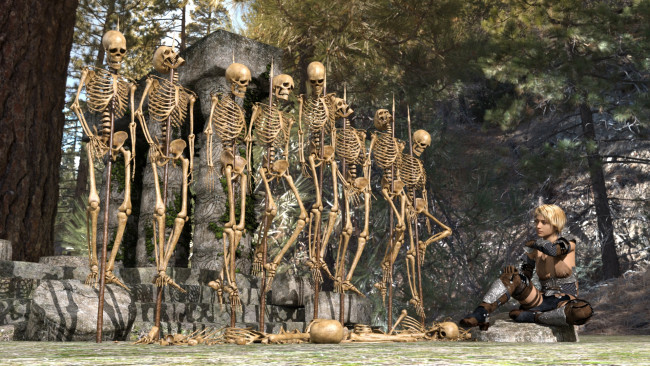 Обои картинки фото 3д графика, ужас , horror, фон, взгляд, девушка