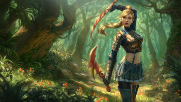 Картинка видео+игры metin+2 девушка фон взгляд униформа оружие