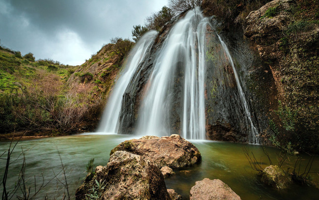 Обои картинки фото природа, водопады, поток, водопад, вода