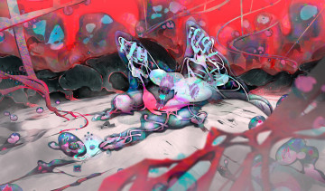 Картинка рисованное абстракция цвета кляксы