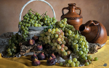 Картинка еда фрукты +ягоды виноград инжир