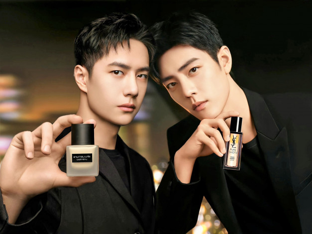 Обои картинки фото разное, компьютерный дизайн, ван, ибо, сяо, чжань, косметика, флаконы