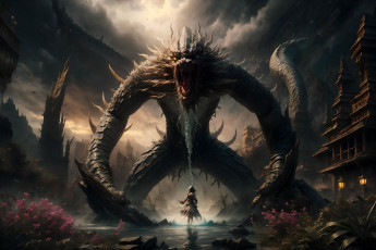 Картинка фэнтези существа нейросети графика нейроарт ai art нейронные сети рисунки нейро искусство