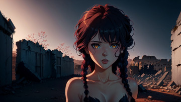 Картинка аниме город +улицы +интерьер +здания нейросети графика нейроарт ai art нейронные сети рисунки нейро искусство