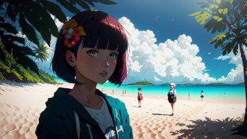 Картинка аниме пейзажи +природа нейросети графика нейроарт ai art нейронные сети рисунки нейро искусство