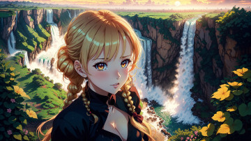 Картинка аниме пейзажи +природа нейросети графика нейроарт ai art нейронные сети рисунки нейро искусство