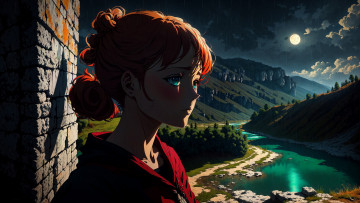 Картинка аниме пейзажи +природа нейросети графика нейроарт ai art нейронные сети рисунки нейро искусство