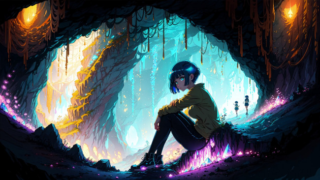 Обои картинки фото аниме, пейзажи,  природа, нейросети, графика, нейроарт, ai, art, нейронные, сети, рисунки, нейро, искусство