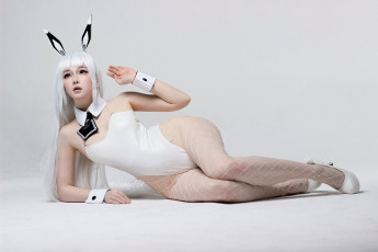 Картинка visagefox девушки -+креатив +косплей образ косплей наряд ушки боди колготки сетка каблуки