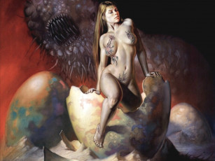 Картинка девушка татуашью фэнтези красавицы чудовища