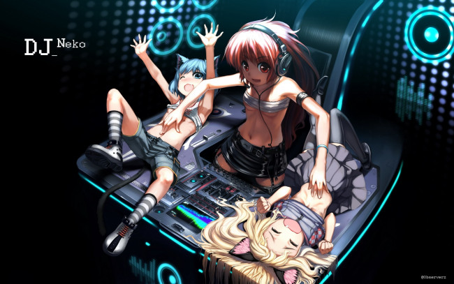 Обои картинки фото аниме, headphones, instrumental