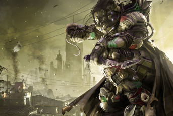 Картинка фэнтези роботы киборги механизмы стимпанк steampunk