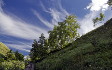 Картинка природа дороги небо лето дорога пейзаж