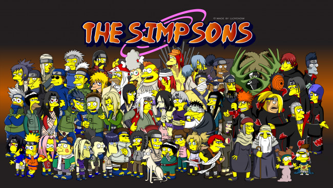 Обои картинки фото мультфильмы, the, simpsons, akatsuki, villains, heroes, simpson