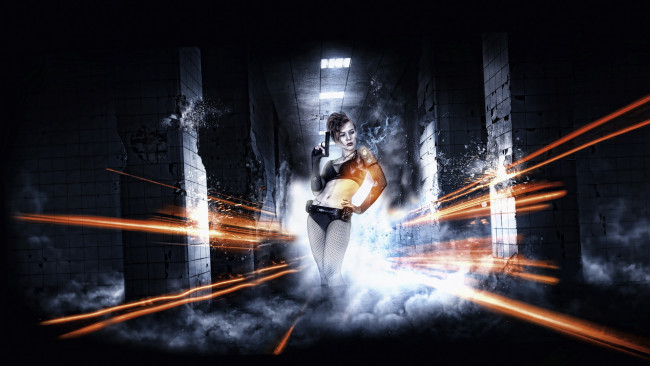 Обои картинки фото видео, игры, ~~~другое~~~, пистолет, девушка