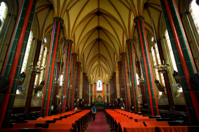 Обои картинки фото интерьер, убранство, роспись, храма, костел